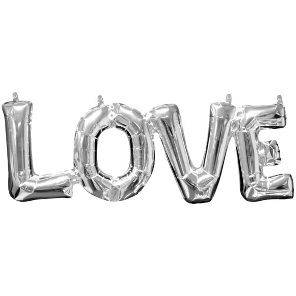 25'' Μπαλόνι αγάπης Ασημί 'Love'