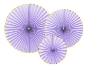 Σετ χάρτινες βεντάλιες ανοιχτό μωβ (3 τεμ) - Image 2