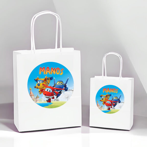 Άσπρη Τσάντα Δώρου Super Wings