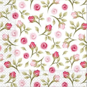 Χαρτοπετσέτες με Ρομαντικά Λουλούδια (20 τεμ)