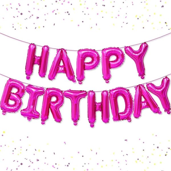 Μπαλόνια Happy Birthday Φούξια (13 τεμ)