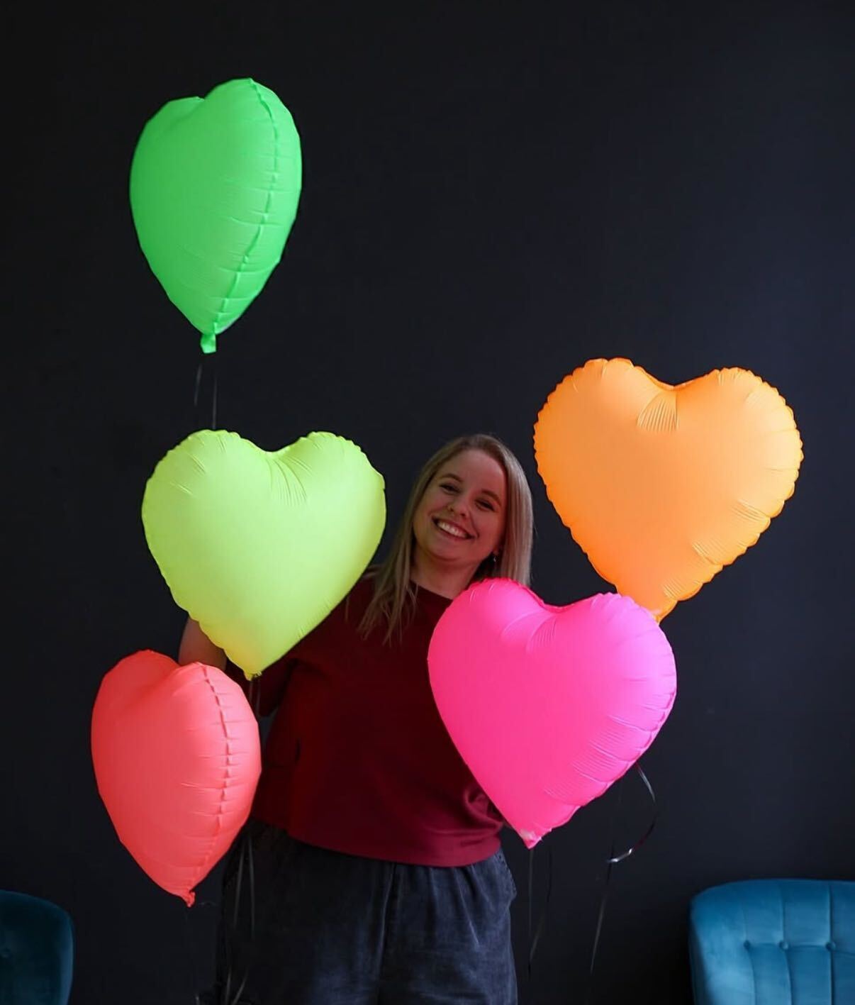 17'' Μπαλόνι Neon Φούξια Καρδιά - Image 2