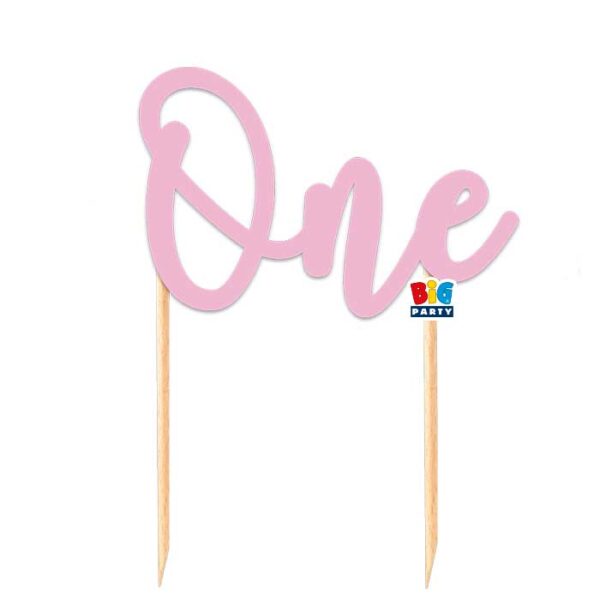 Topper Τούρτας - Ροζ ''One''