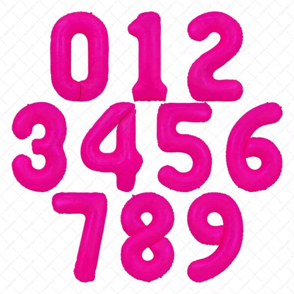 Neon Μπαλόνια Αριθμοί Φούξια 86 cm - 34"
