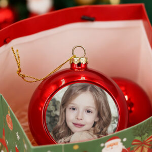 Χριστουγεννιάτικο Στολίδι - Κόκκινη Μπάλα με Φωτογραφία