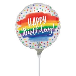 Mini Shape Μπαλόνι ''Happy Birthday'' Rainbow