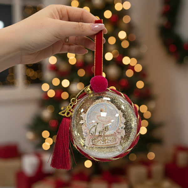 Χριστουγεννιάτικο Στολίδι Στρογγυλό 3D - Μπαλαρίνα Με Όνομα - Image 2