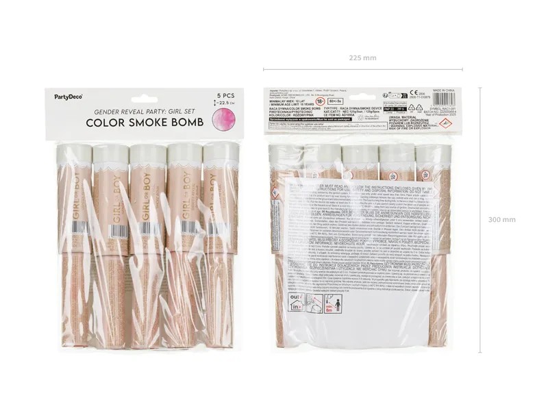 Καπνογόνο Για Gender Reveal - Ροζ (5 τεμάχια) - Image 4