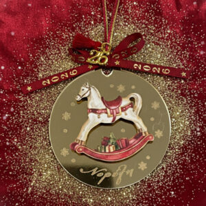 Χριστουγεννιάτικο Στολίδι Χρυσό Plexi - 3D Ξύλινο Αλογάκι