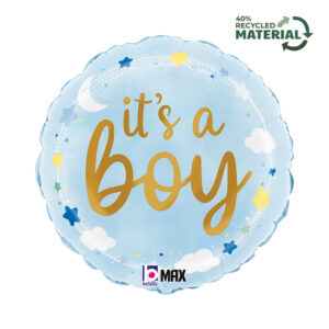 18" Μπαλόνι γέννησης It's A Boy Stars & Clouds