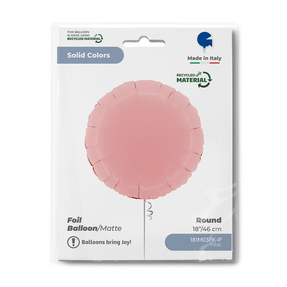 18" Μπαλόνι Ροζ ματ Στρογγυλό - Image 2