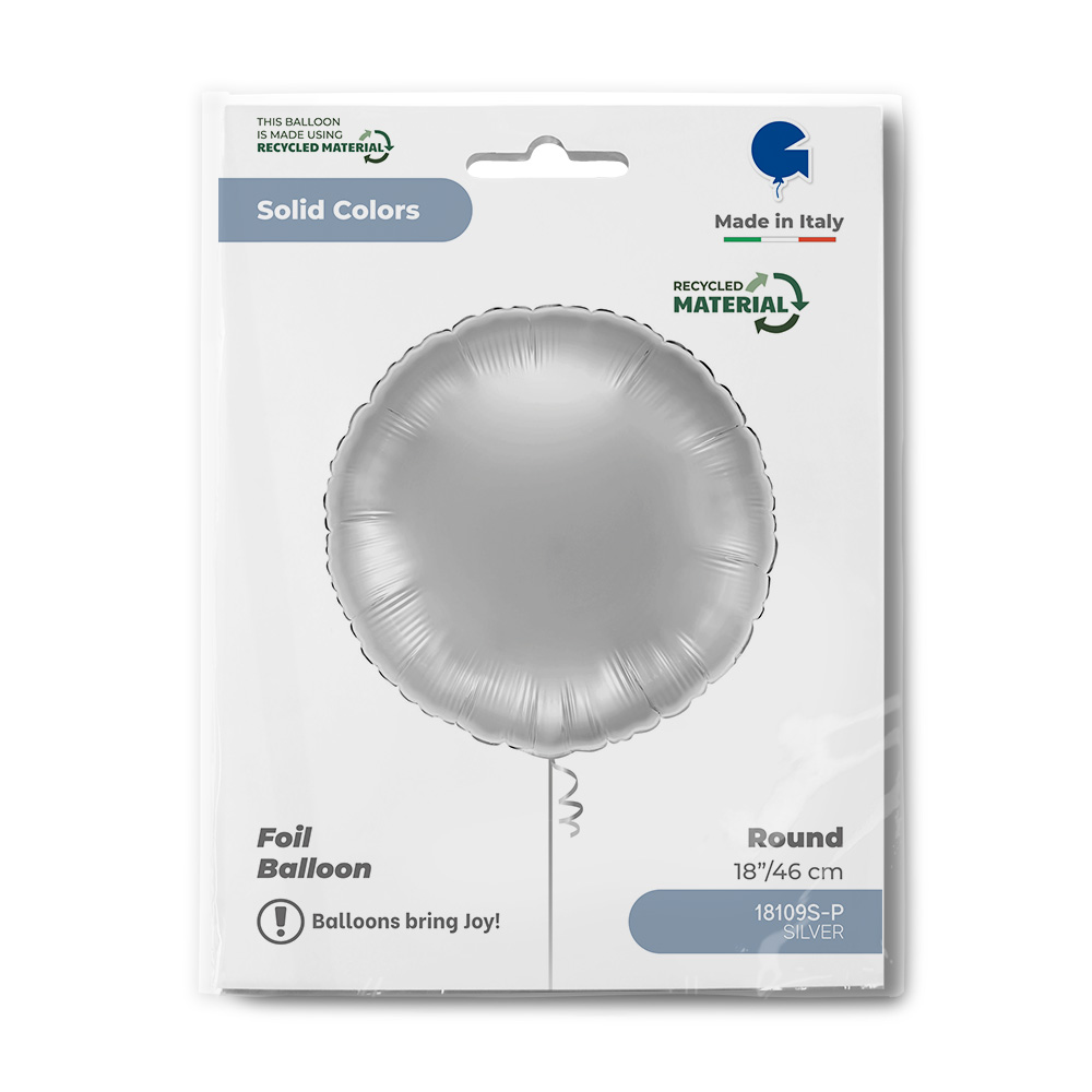 18" Μπαλόνι Στρογγυλό Ασημί - Image 2