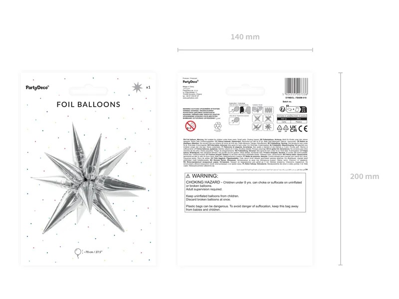 3D Μπαλόνι Αστέρι ασημί (70 cm) - Image 3