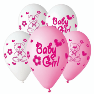 12" Μπαλόνι Baby girl αρκουδάκι (25 τεμ)