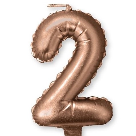 Κεράκι Rosegold Αριθμός 2