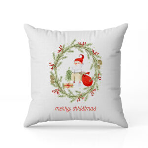 Μαξιλάρι Χριστουγεννιάτικο – Άγιος Βασίλης με Στεφάνι