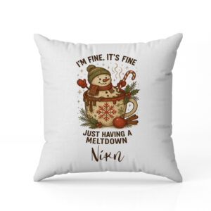 Μαξιλάρι Χριστουγεννιάτικο – Snowman Meltdown (Με Όνομα)