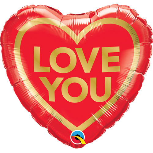 18" Μπαλόνι καρδιά 'Love you' χρυσό