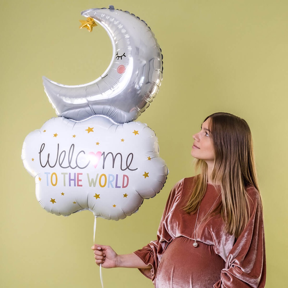 32" Μπαλόνι Φεγγάρι "Welcome To The World'' - Image 2