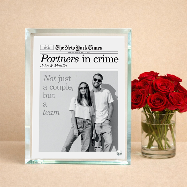 Γυάλινη κορνίζα με εφέ καθρέπτη Partners in Crime