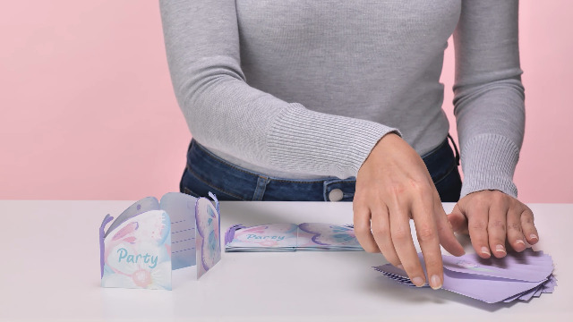 Προσκλήσεις πάρτυ Πεταλούδα (8 τεμ) - Image 2