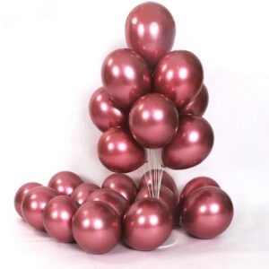 Σετ Μπαλόνια - Μεταλλικό κόκκινο chrome Χρώμα (12 τεμ)