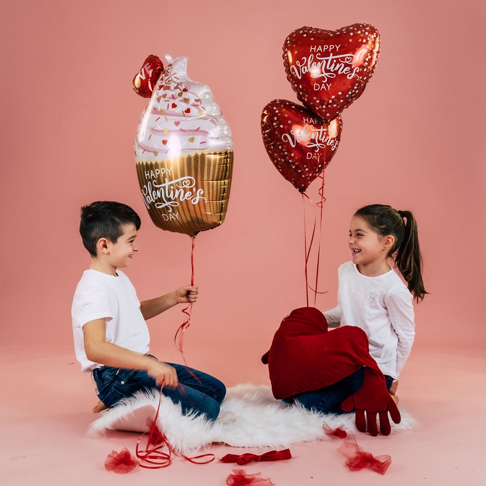 18'' Μπαλόνι 'Happy Valentine's Day' Confetti Hearts - Image 2