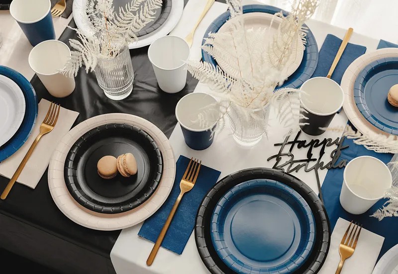 Χάρτινα Πιάτα Γλυκού - Μαύρα (6 τεμ) - Image 2