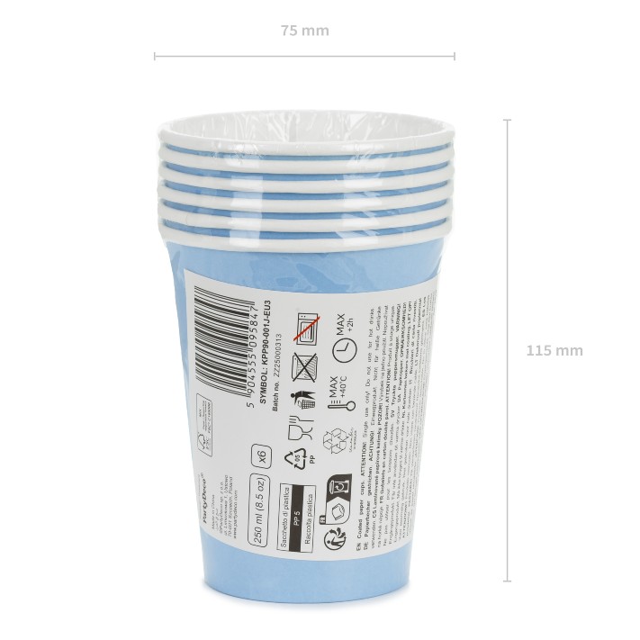 Γαλάζια Χάρτινα Ποτήρια (6 τεμ) - Image 3