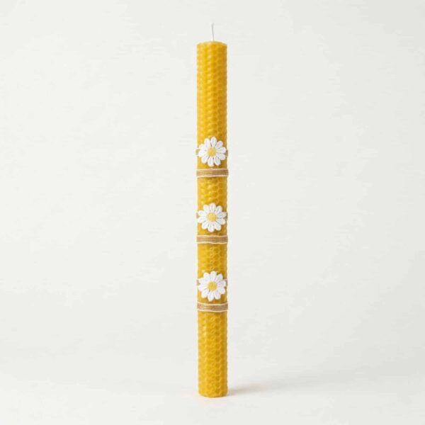 Λαμπάδα Φυσικό Μελισσοκέρι Μαργαρίτες