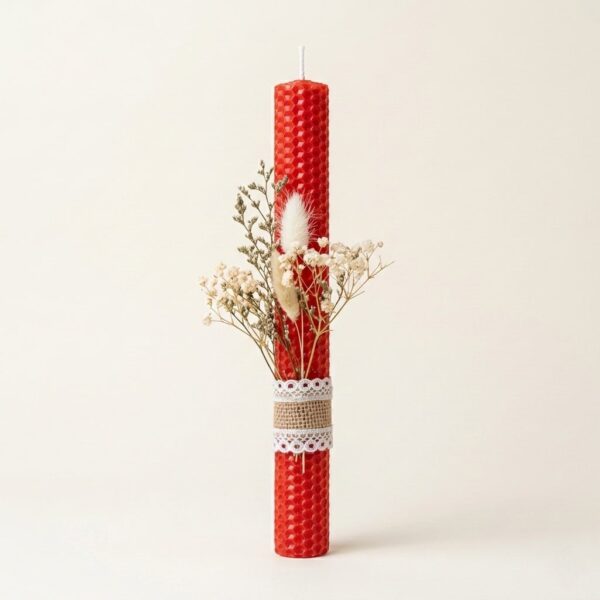 Λαμπάδα Μελισσοκέρι Κόκκινο