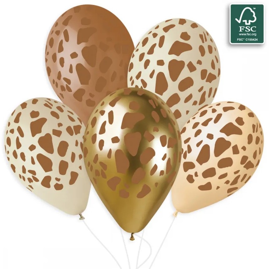 13" Μπαλόνι Animal Print Καμηλοπάρδαλη (25 τεμ)