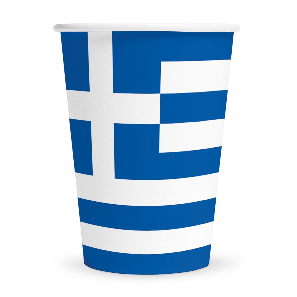 Χάρτινα Ποτήρια - Ελληνική Σημαία (8 τεμ)