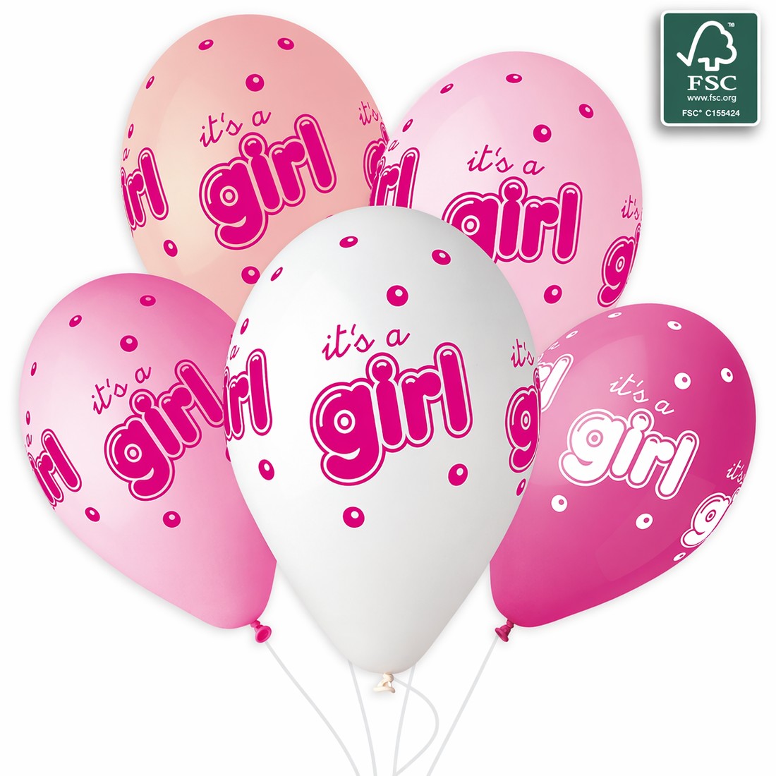 Λάτεξ Μπαλόνια It's A Girl Bubbles (25 τεμ)