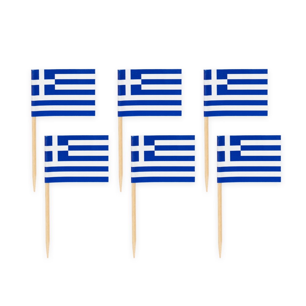 Οδοντογλυφίδες Ελληνική Σημαία (50 τεμ) - Image 3