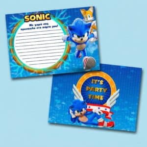 Προσκλήσεις πάρτυ Sonic (8 τεμ)