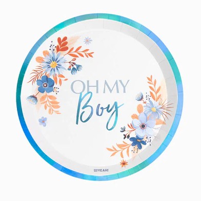 Πιάτα πάρτυ - Oh My Boy Floral (8 τεμ)
