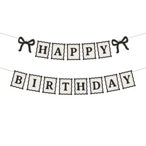Γιρλάντα Happy Birthday - Μαύροι Φιόγκοι (1m)