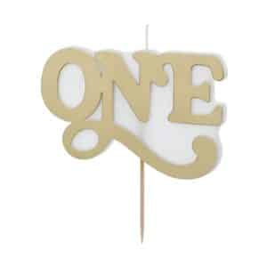 Κεράκι Γενεθλίων Χρυσό - "One"