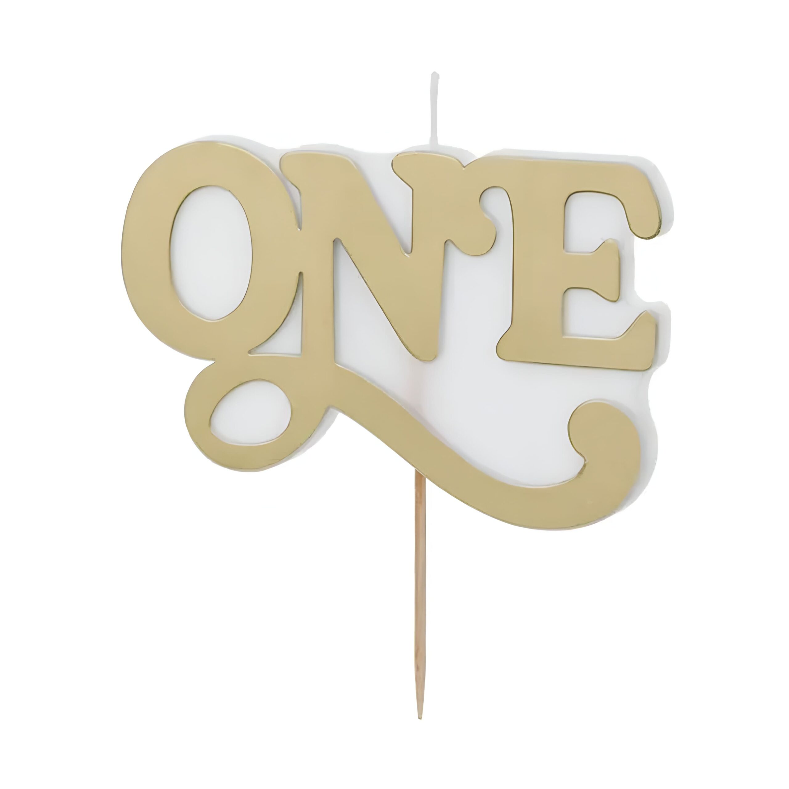 Κεράκι Γενεθλίων Χρυσό - "One"