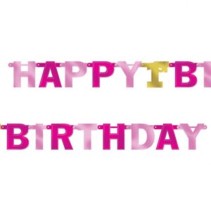 Μπάνερ Happy 1st Birthday κορίτσι (227cm)