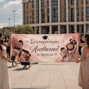 Πανό Αποφοίτησης - Συγχαρητήρια Αισθητικέ της Καρδιάς μας