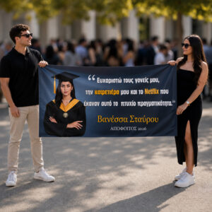 Πανό Αποφοίτησης με Φωτογραφία - Ευχαριστίες