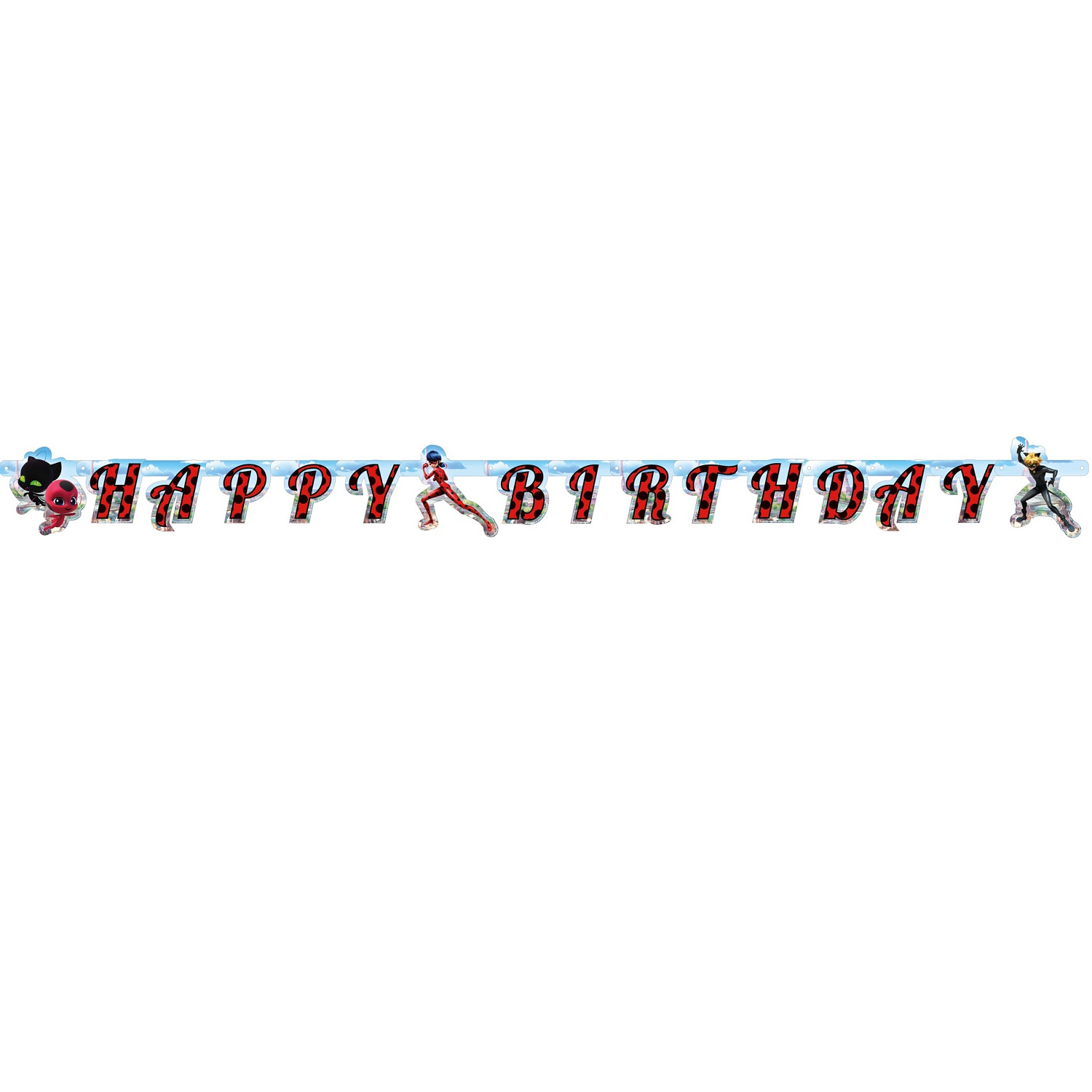 Γιρλάντα Ladybug - Happy Birthday (2m) - Image 2
