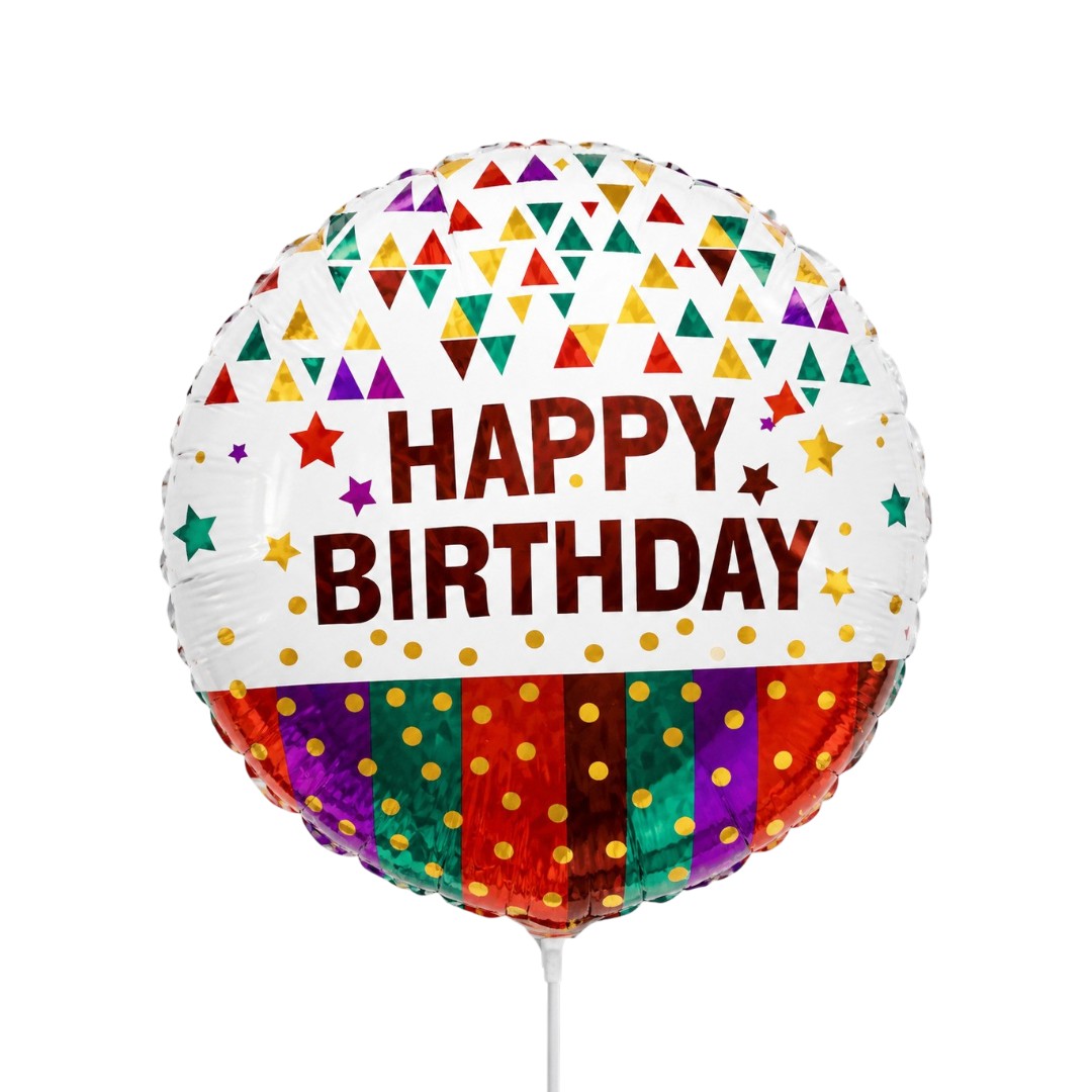 Mini Shape Μπαλόνι Happy Birthday Κονφετί