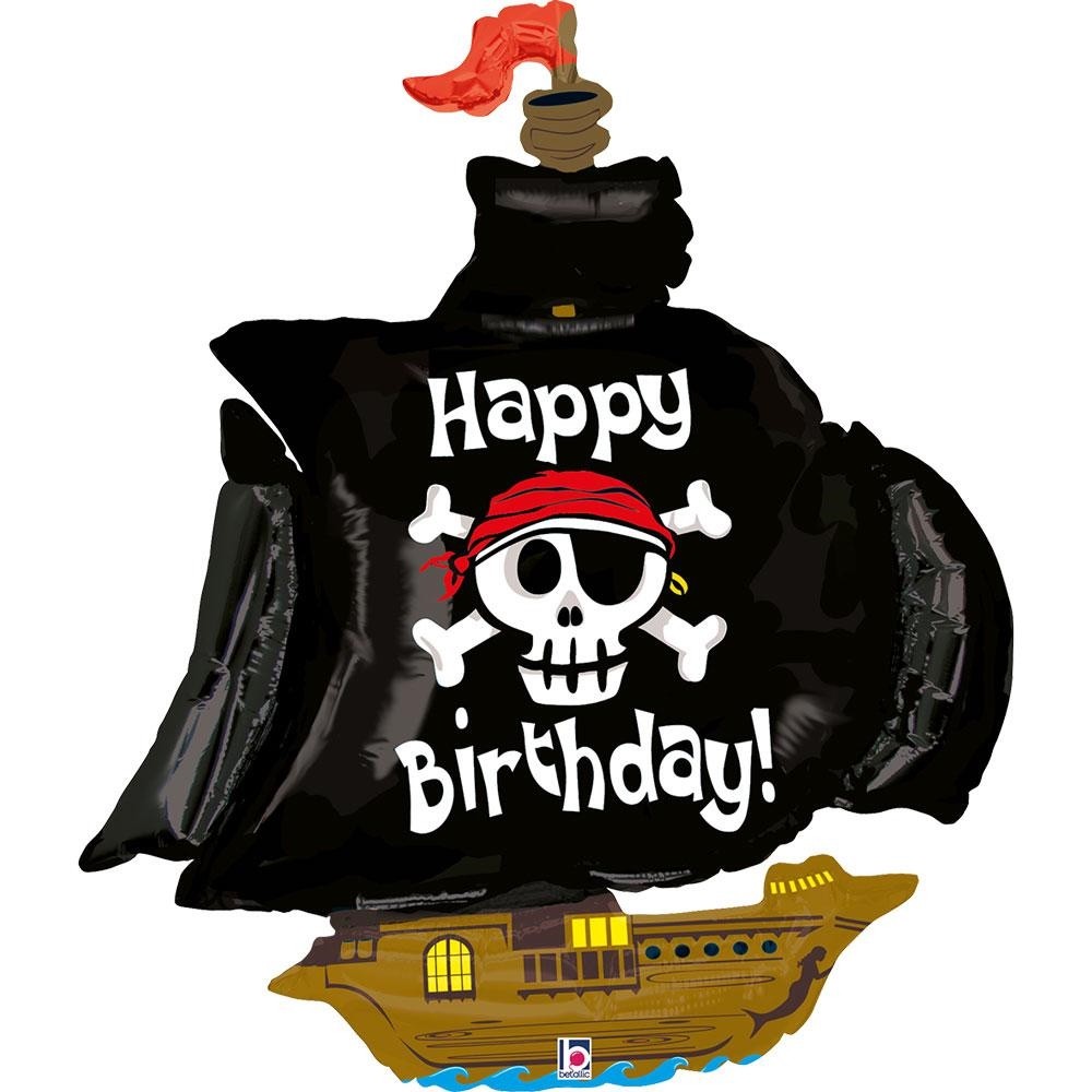 34" Μπαλόνι Πειρατικό Καράβι Happy Birthday