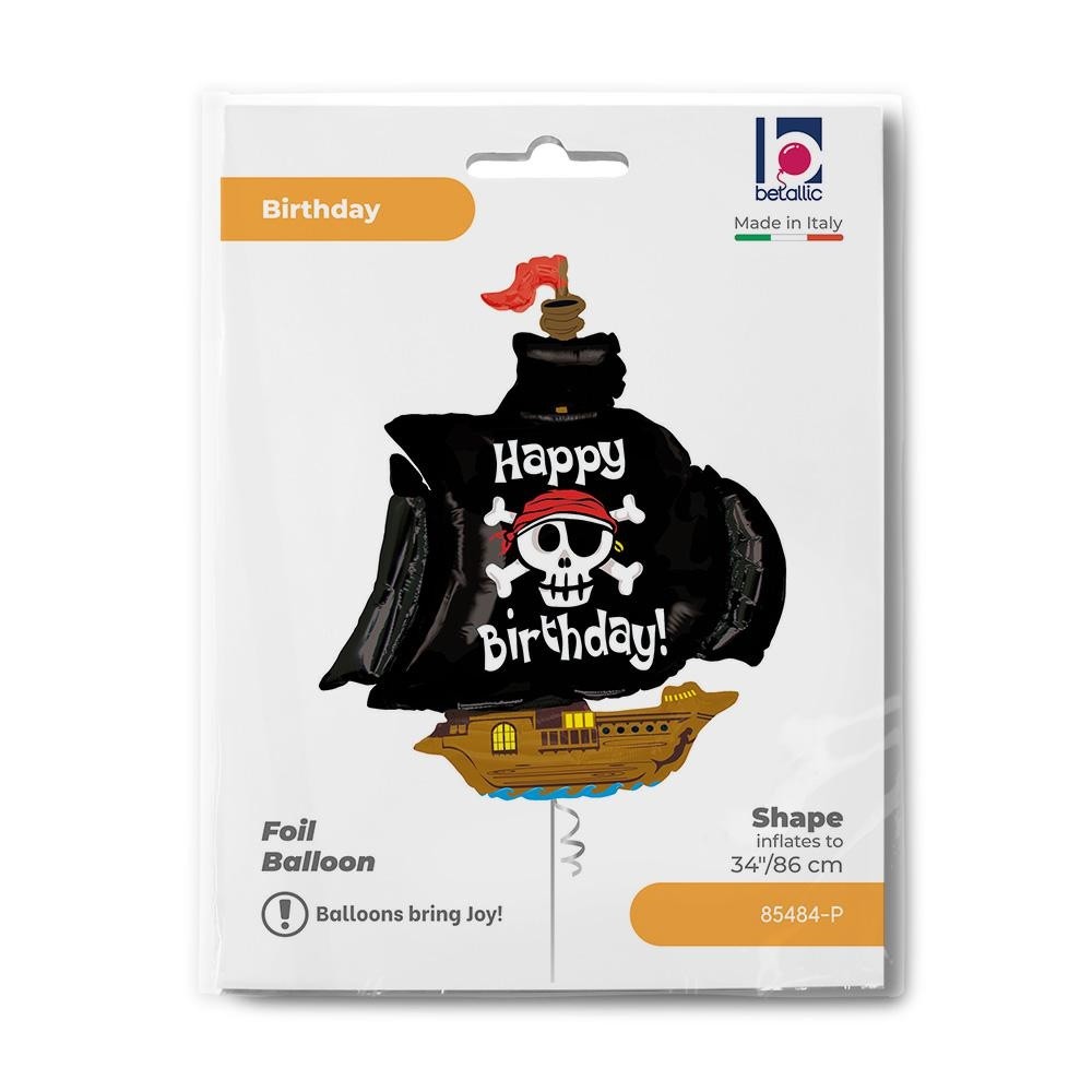 34" Μπαλόνι Πειρατικό Καράβι Happy Birthday - Image 2