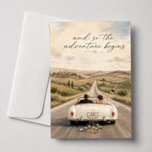 Ευχετήρια Κάρτα Γάμου - And So the Adventure Begins