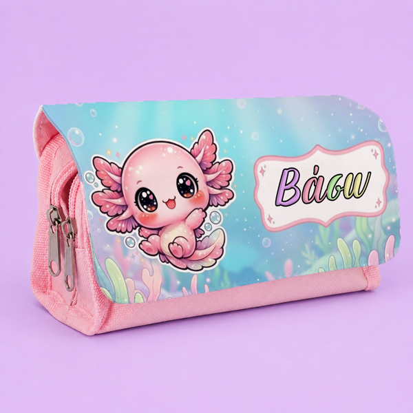 Κασετίνα Υφασμάτινη - Kawaii Axolotl - Image 2