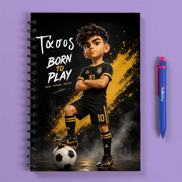 Προσωποποιημένο Τετράδιο - Born To Play Ποδόσφαιρο